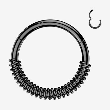 Blackline Spring Coil Clicker Hoop Ring